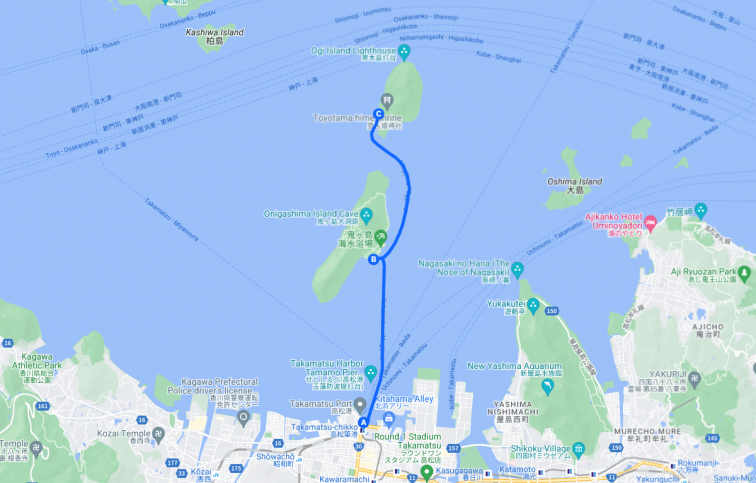다카마쓰 - 메기지마 - 오기지마