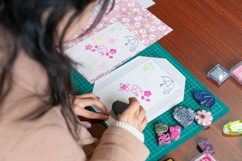 神社でオリジナル御朱印作り体験